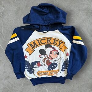 VTG Mickey Mouse Hoodie Kids Youth‎ Medium 10-12 Sport Star Sweatshirt USA Made